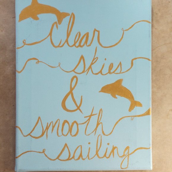 "Clear Skies Smooth Sailing' acrylic painting on 11"x14" canvas - Picture 2 of 4